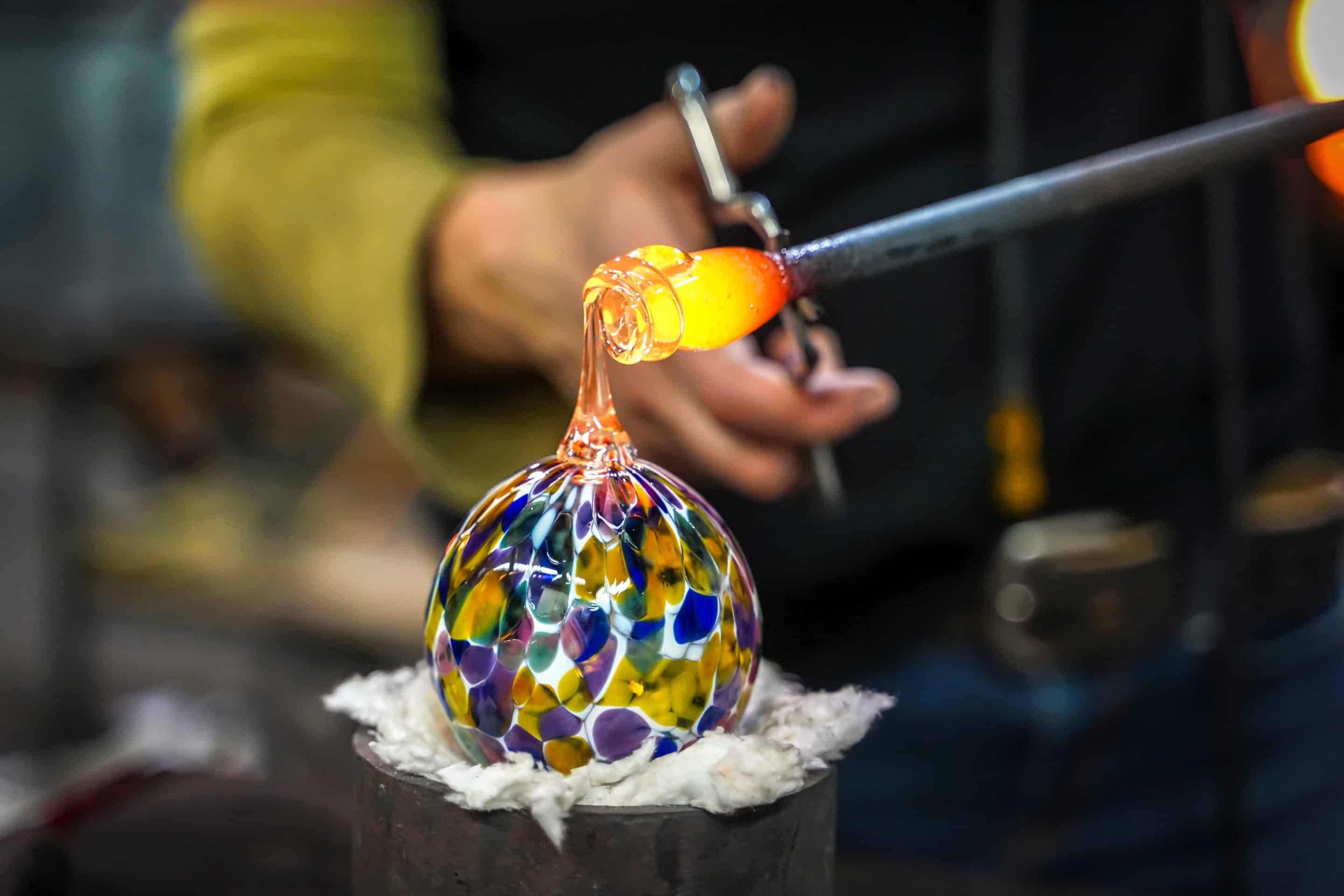 Glass-blowing workshop and rock climbing